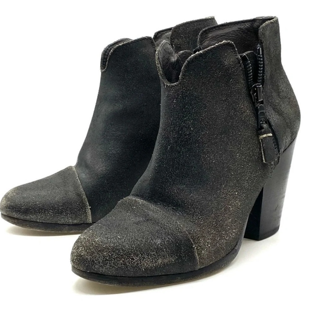 rag & bone Margot distressed Black Ankle Booties